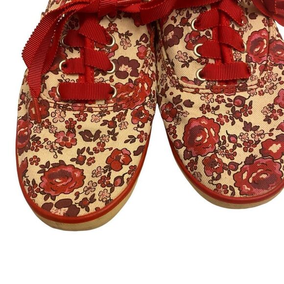 Keds Canvas Lace Up Sneakers Womens Floral Ribbon Lace Shoe Sz 7.5 - Picture 2 of 10